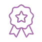 Award ribbon badge icon with a star representing over 20 years of medical experience